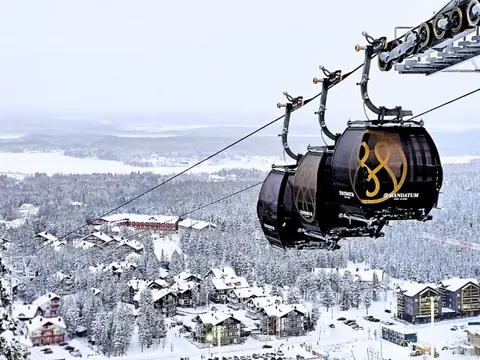Modern ski lift on the Levi fell